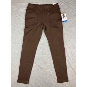 Mondetta Womens Midweight High Rise Jacquard Knit Legging Chicory Coffee Large